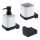 NIMCO MAC set-31K-T-90 - Distributore di sapone a parete, portaspazzolino e gancio a parete MAYA 320 mm bianco/opaco nero
