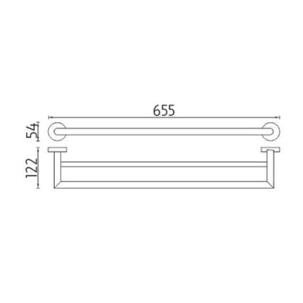 NIMCO UN 13061DA-26 - Appendiabiti da parete UNIX 66 cm cromo lucido