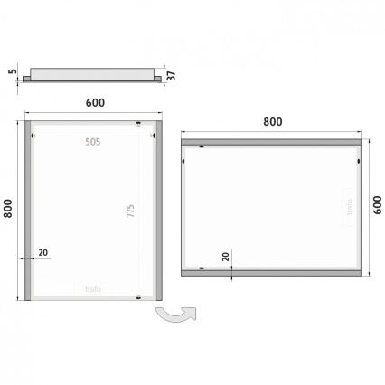 NIMCO ZP 11002 - Specchio retroilluminato LED da bagno LED/24W/230V 6500K 80x60 cm IP44