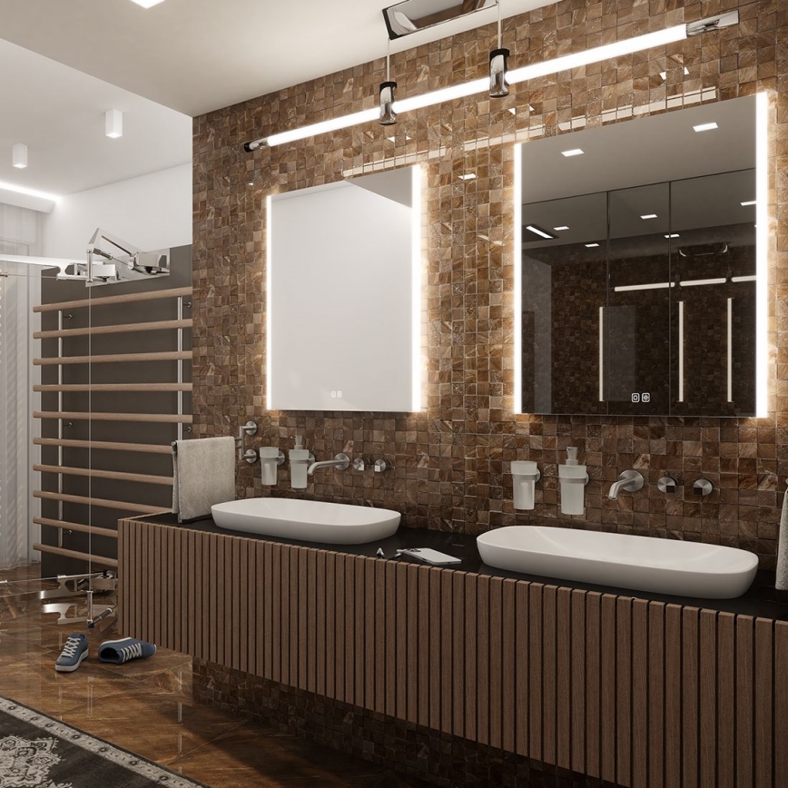 NIMCO ZP 11002VX - Specchio da bagno LED dimmerabile con retroilluminazione LED/24W/230V 3000-6500K 80x60 cm IP44