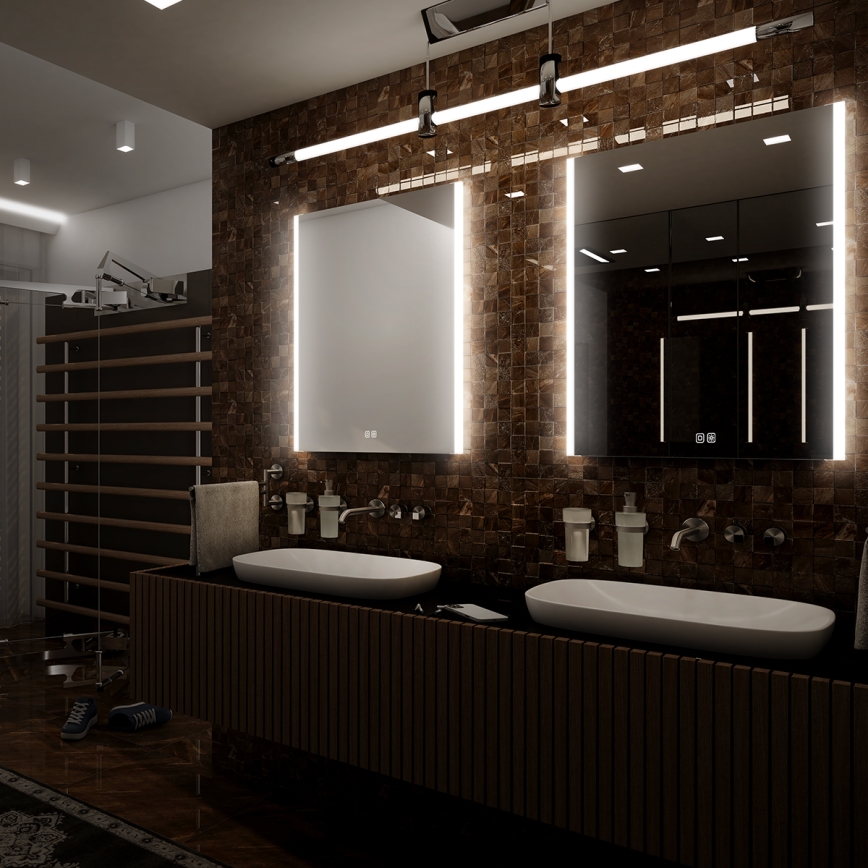 NIMCO ZP 11002VX - Specchio da bagno LED dimmerabile con retroilluminazione LED/24W/230V 3000-6500K 80x60 cm IP44