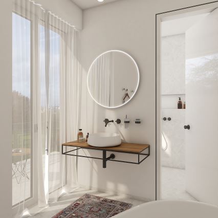 NIMCO ZP 26000R - Specchio da bagno retroilluminato a LED, 26W/230V, 6500K, Ø 60 cm, IP44