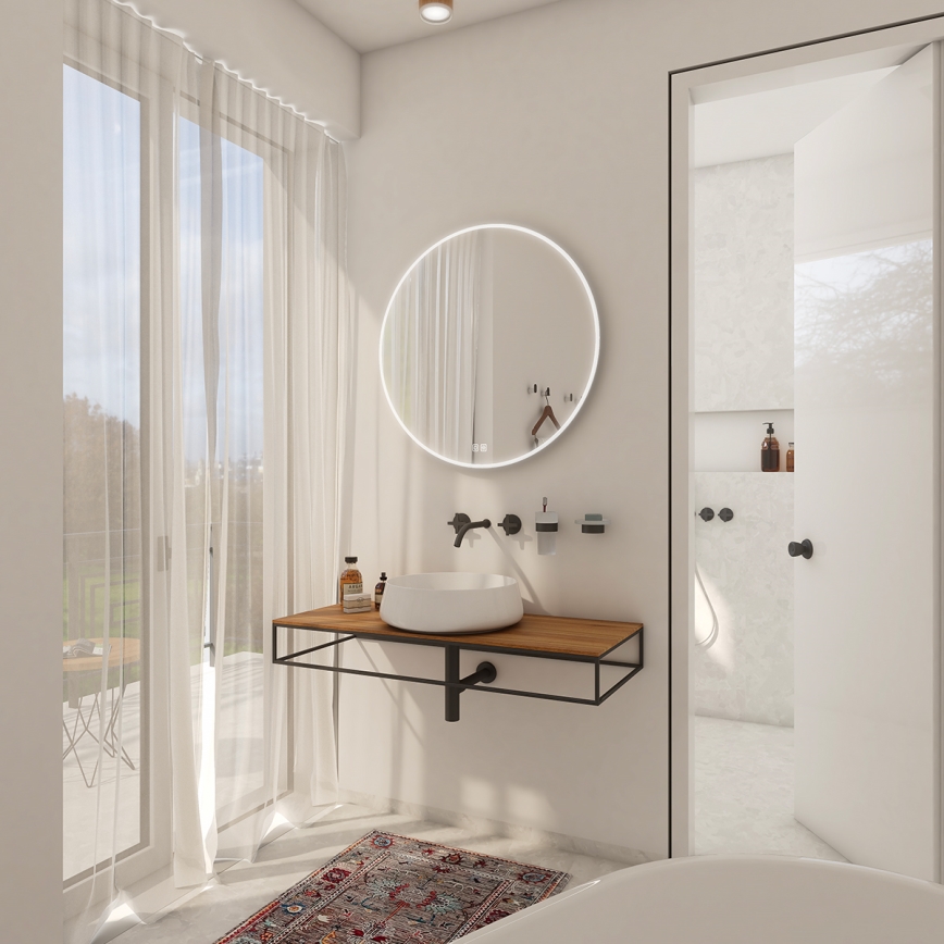 NIMCO ZP 26000RVX - Specchio da bagno LED dimmerabile con retroilluminazione LED/26W/230V 3000-6500K diametro 60 cm IP44