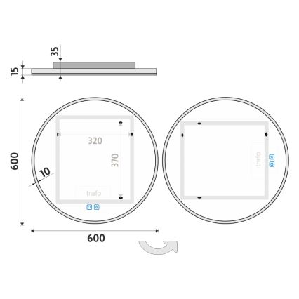 NIMCO ZP 26000RVX - Specchio da bagno LED dimmerabile con retroilluminazione LED/26W/230V 3000-6500K diametro 60 cm IP44