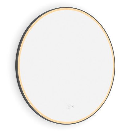 NIMCO ZPC 28001RVX-90 - Specchio da bagno LED dimmerabile con retroilluminazione LED/33W/230V 3000-6500K diametro 70 cm opaco nero IP44