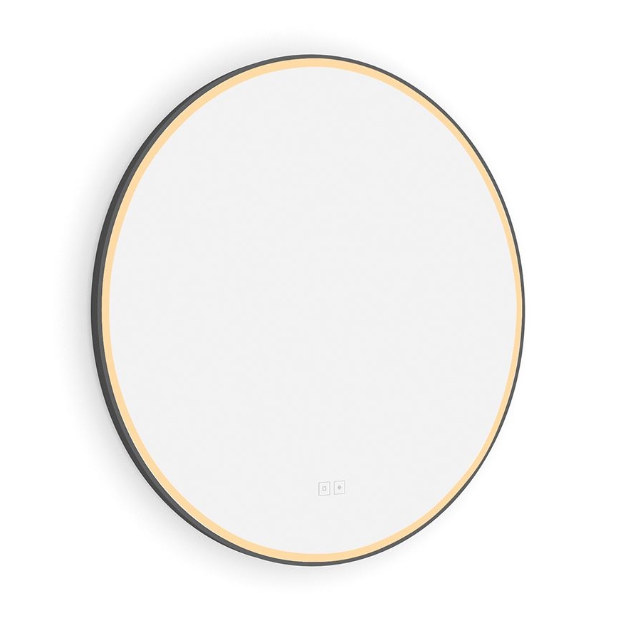 NIMCO ZPC 28001RVX-90 - Specchio da bagno LED dimmerabile con retroilluminazione LED/33W/230V 3000-6500K diametro 70 cm opaco nero IP44