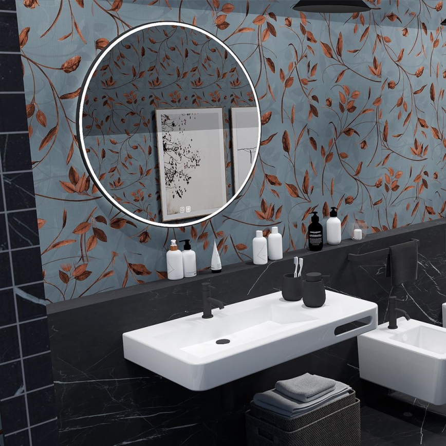 NIMCO ZPC 28001RVX-90 - Specchio da bagno retroilluminato dimmerabile a LED/33W/230V 3000-6500K Ø 70 cm nero opaco IP44