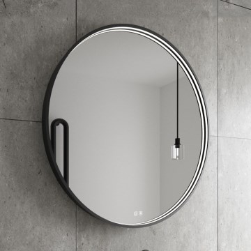 NIMCO ZPC 31001RVX-90 - Specchio da bagno retroilluminato dimmerabile LED/22W/230V 3000-6500K Ø 70 cm nero opaco IP44