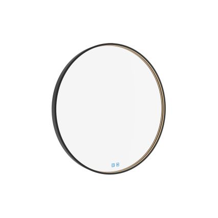 NIMCO ZPC 31001RVX-90 - Specchio da bagno LED dimmerabile con retroilluminazione LED/22W/230V 3000-6500K diametro 70 cm opaco nero IP44