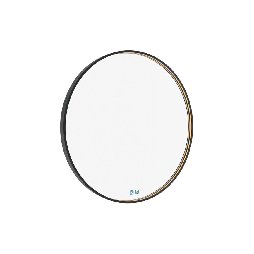 NIMCO ZPC 31001RVX-90 - Specchio da bagno LED dimmerabile con retroilluminazione LED/22W/230V 3000-6500K diametro 70 cm opaco nero IP44