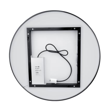NIMCO ZPC 31001RVX-90 - Specchio da bagno LED dimmerabile con retroilluminazione LED/22W/230V 3000-6500K diametro 70 cm opaco nero IP44