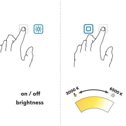NIMCO ZPC 31001RVX-90 - Specchio da bagno LED dimmerabile con retroilluminazione LED/22W/230V 3000-6500K diametro 70 cm opaco nero IP44