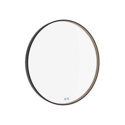 NIMCO ZPC 31002RVX-90 - Specchio da bagno LED dimmerabile con retroilluminazione LED/26W/230V 3000-6500K diametro 80 cm opaco nero IP44