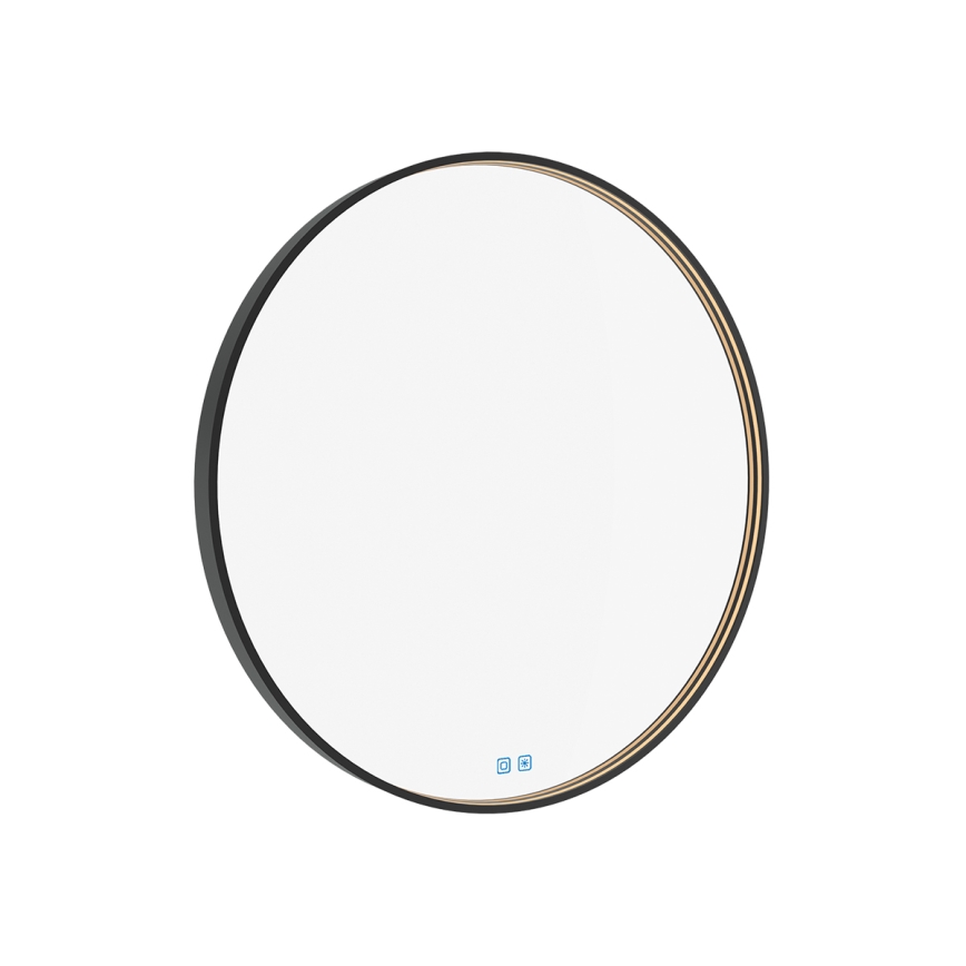 NIMCO ZPC 31002RVX-90 - Specchio da bagno LED dimmerabile con retroilluminazione LED/26W/230V 3000-6500K diametro 80 cm opaco nero IP44