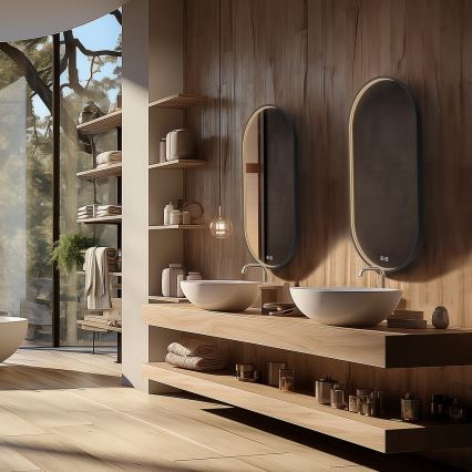 NIMCO ZPC 32002LVX-90 - Specchio da bagno retroilluminato a LED dimmerabile LED/25W/230V 3000-6500K 80x40 cm nero opaco IP44