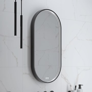 NIMCO ZPC 32002LVX-90 - Specchio da bagno retroilluminato a LED dimmerabile LED/25W/230V 3000-6500K 80x40 cm nero opaco IP44