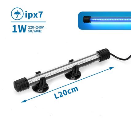 Nobleza - Illuminazione LED per acquario LED/1W/230V IPX7 20 cm