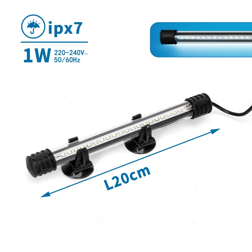 Nobleza - LED Illuminazione acquario LED/1W/230V IPX7 20 cm