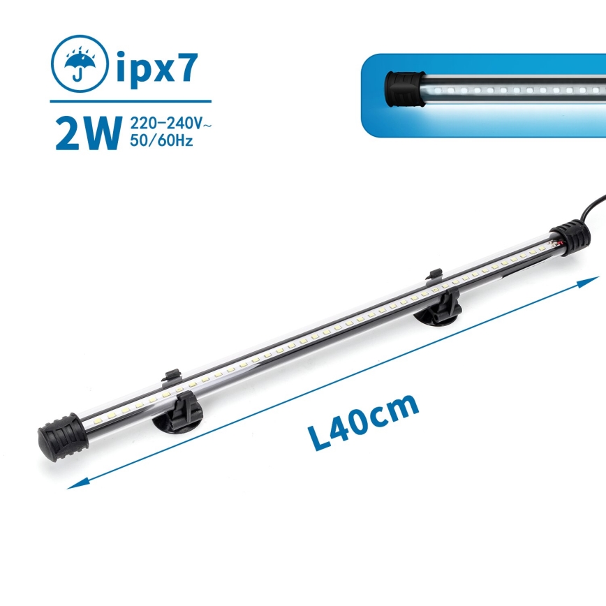 Nobleza - LED Illuminazione acquario LED/2W/230V IPX7 40 cm