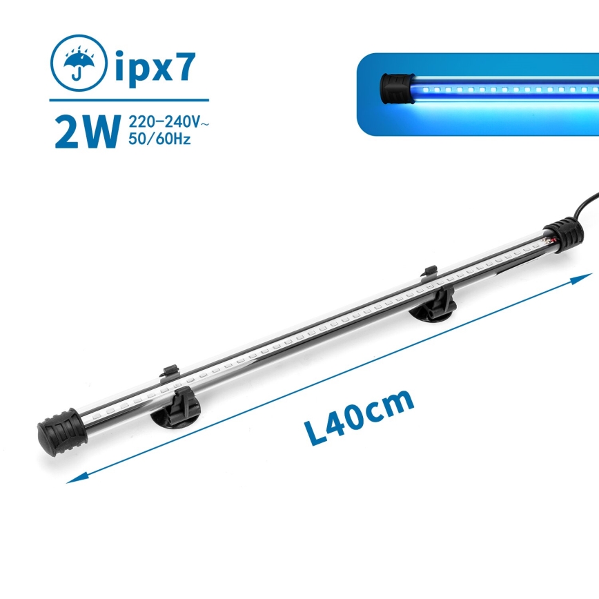 Nobleza - LED Illuminazione acquario LED/2W/230V IPX7 40 cm