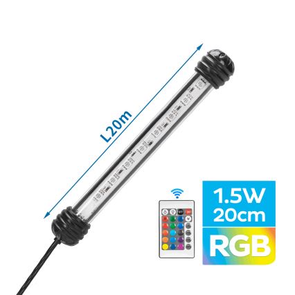 Nobleza - LED RGB Illuminazione acquario LED/1,5W/230V IPX7 + telecomando