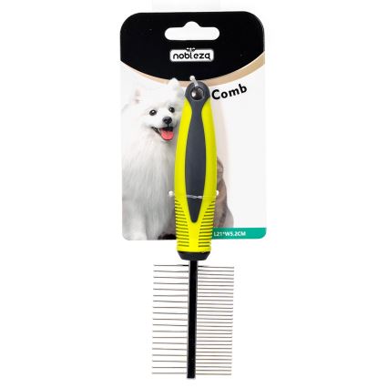 Nobleza - Pettine bifacciale per cani e gatti verde