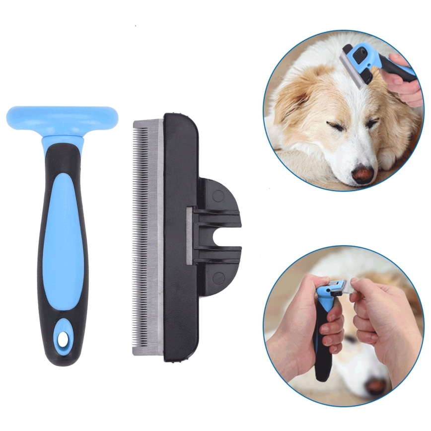 Nobleza - Spazzola per cani e gatti blu 10,5 cm