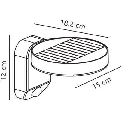 Nordlux - Applique a LED solare con sensore RICA LED/5W/3,7V IP44 arrotondato