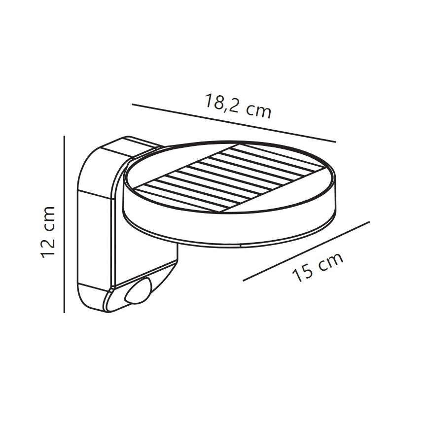 Nordlux - Applique a LED solare con sensore RICA LED/5W/3,7V IP44 arrotondato