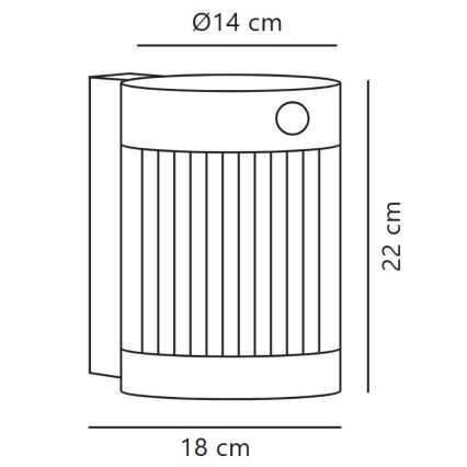 Nordlux - Applique a LED solare con sensore COUPAR LED/3,2W/5V 3000K IP44