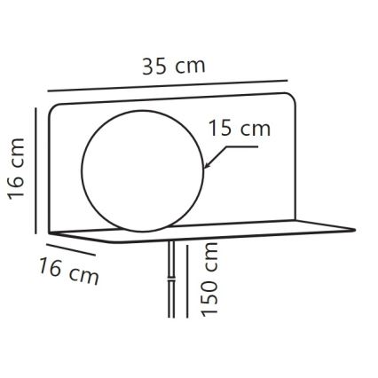 Nordlux - Applique con mensola LILIBETH 1xE14/25W/230V nero
