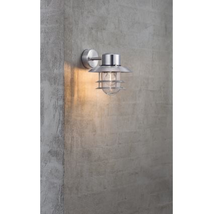 Nordlux - Applique da esterno BLOKHUS 1xE27/60W/230V IP54 argento