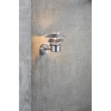 Nordlux - Applique da esterno BLOKHUS 1xE27/60W/230V IP54 argento