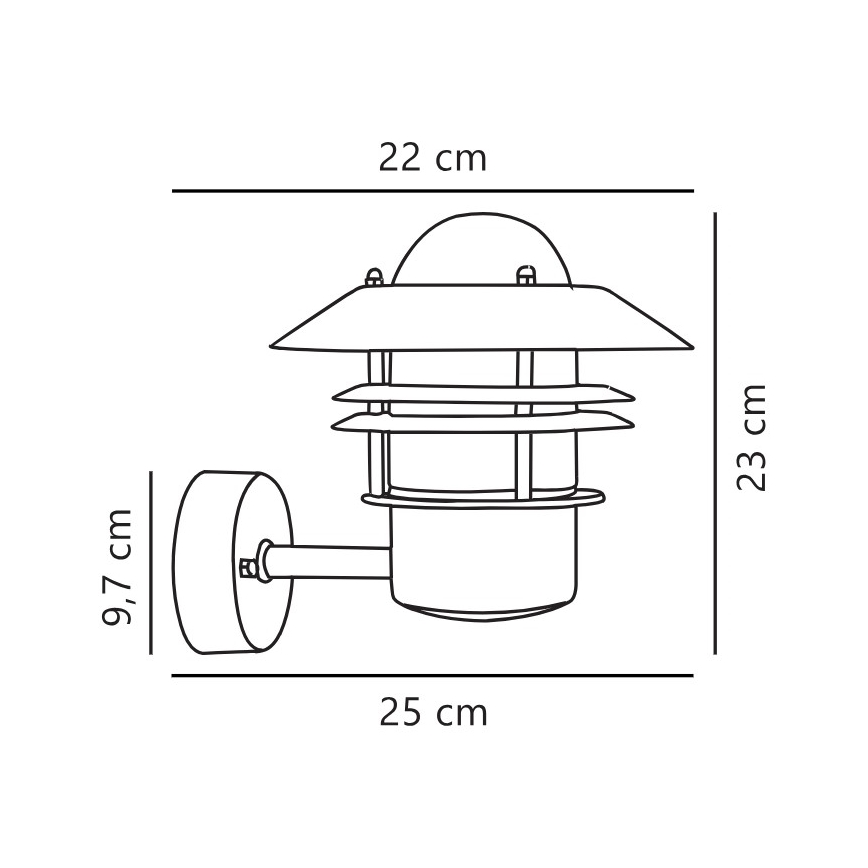 Nordlux - Applique da esterno BLOKHUS 1xE27/60W/230V IP54 argento