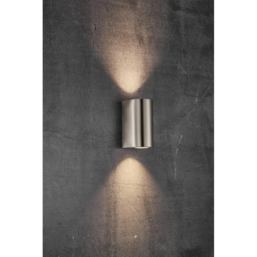 Nordlux - Applique da esterno CANTO 2xGU10/28W/230V IP44 acciaio inox