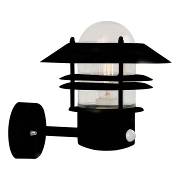 Nordlux - Applique da esterno con sensore BLOKHUS 1xE27/60W/230V IP54 nero