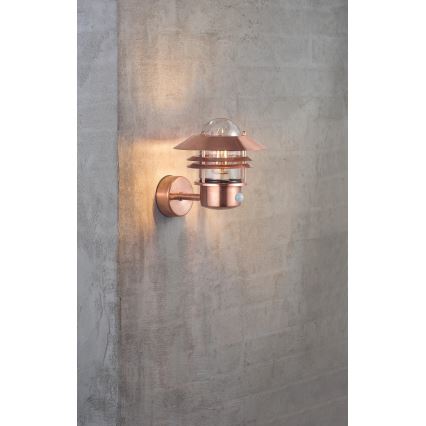 Nordlux - Applique da esterno con sensore BLOKHUS 1xE27/60W/230V IP54 rame