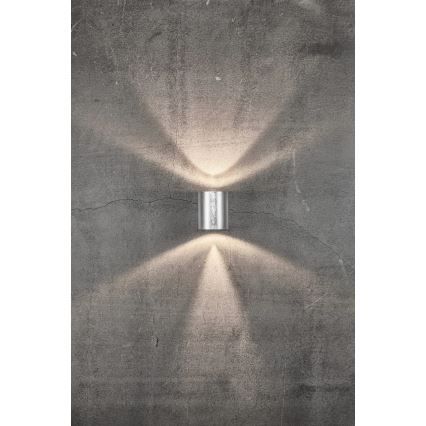 Nordlux - Applique da esterno LED CANTO 2xLED/6W/230V IP44 argento