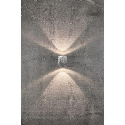 Nordlux - Applique da esterno LED CANTO 2xLED/6W/230V IP44 argento