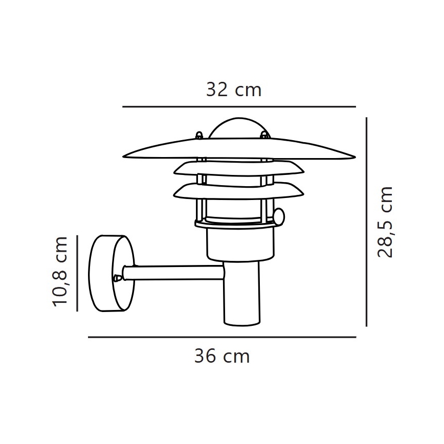Nordlux - Applique da esterno LONSTRUP 1xE27/60W/230V IP44 argento