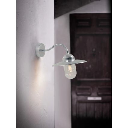 Nordlux - Applique da esterno LUXEMBOURG 1xE27/60W/230V IP54 argento