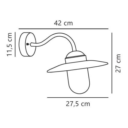 Nordlux - Applique da esterno LUXEMBOURG 1xE27/60W/230V IP54 finitura rame