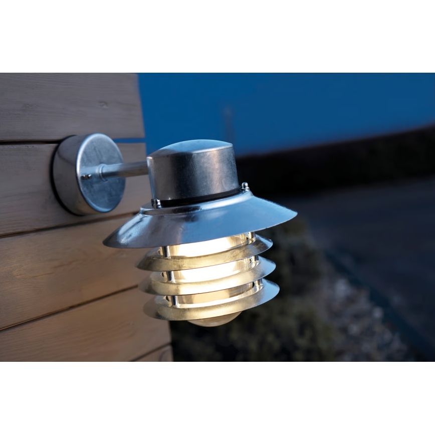 Nordlux - Applique da esterno VEJERS 1xE27/60W/230V IP54 argento