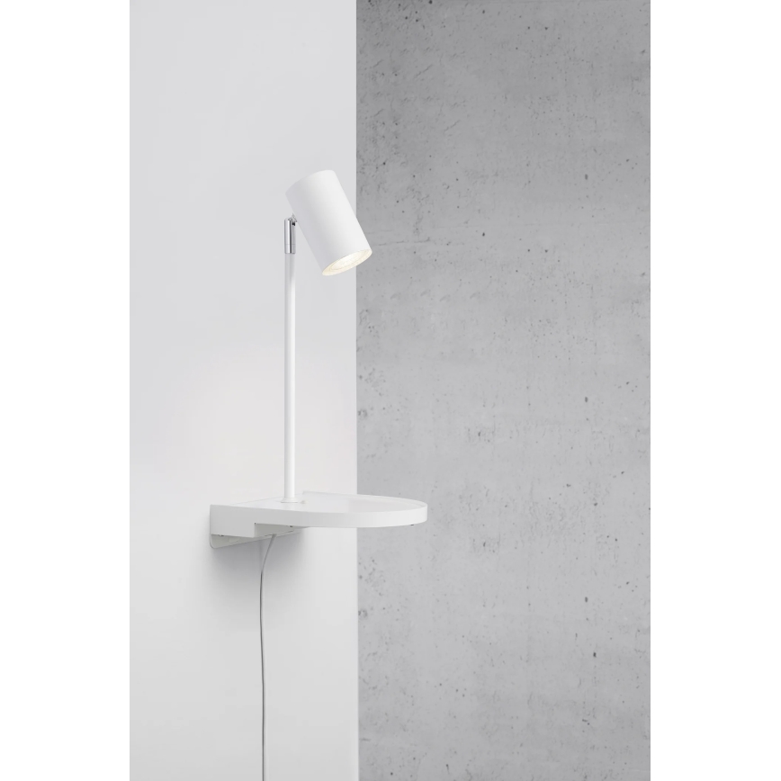 Nordlux - Applique da parete con mensola CODY 1xGU10/15W/230V bianca