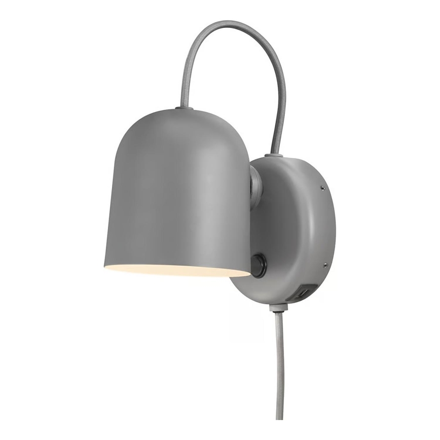 Nordlux - Applique da parete con USB ANGLE 1xGU10/25W/230V grigia