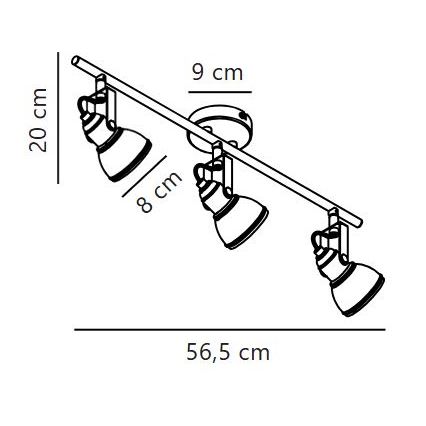 Nordlux - Faretto ASLAK 3xGU10/35W/230V