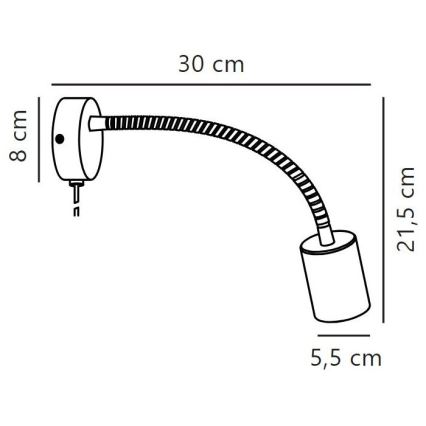 Nordlux - Muro flexible Luce Spot EXPLORE 1xGU10/7W/230V nero