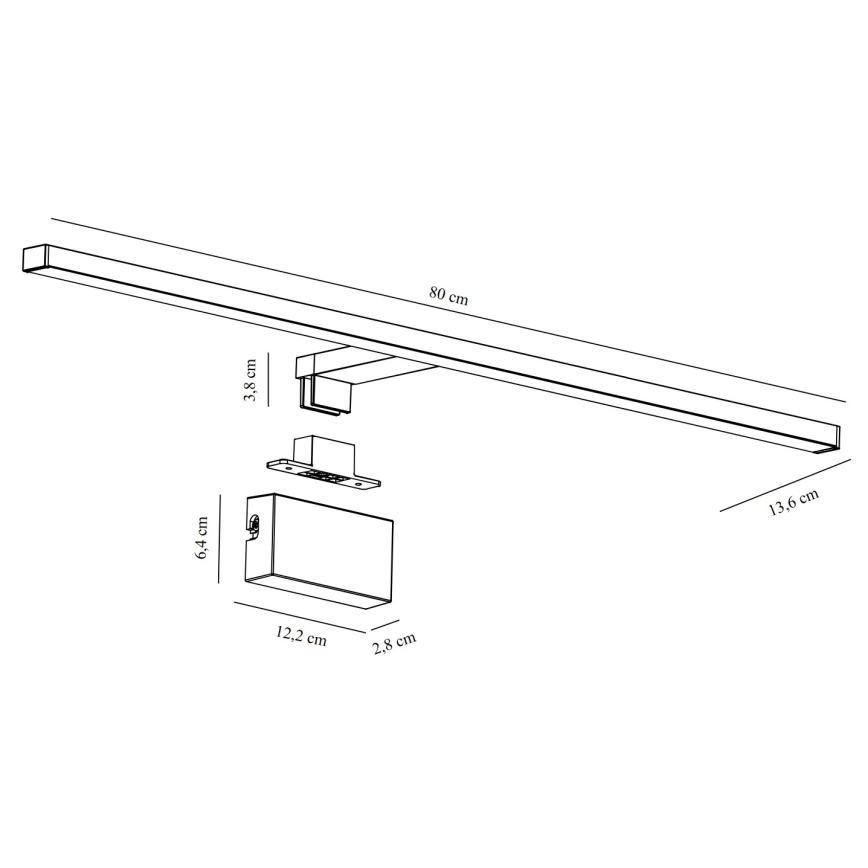 Nordlux - Illuminazione a LED per specchi da bagno MARLEE LED/11,5W/230V 3000K IP44 nero