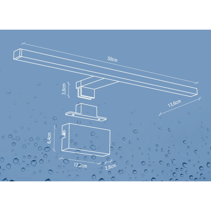 Nordlux - Illuminazione a LED per specchio da bagno MARLEE LED/8,9W/230V IP44 4000K 50 cm nero