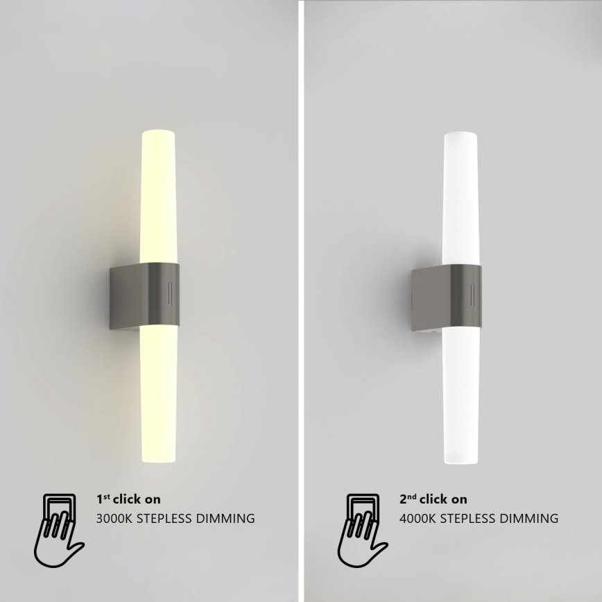 Nordlux - Illuminazione specchio da bagno LED dimmerabile HELVA LED/9,5W/230V IP44 3000/4000K CRI 90 cromo opaco